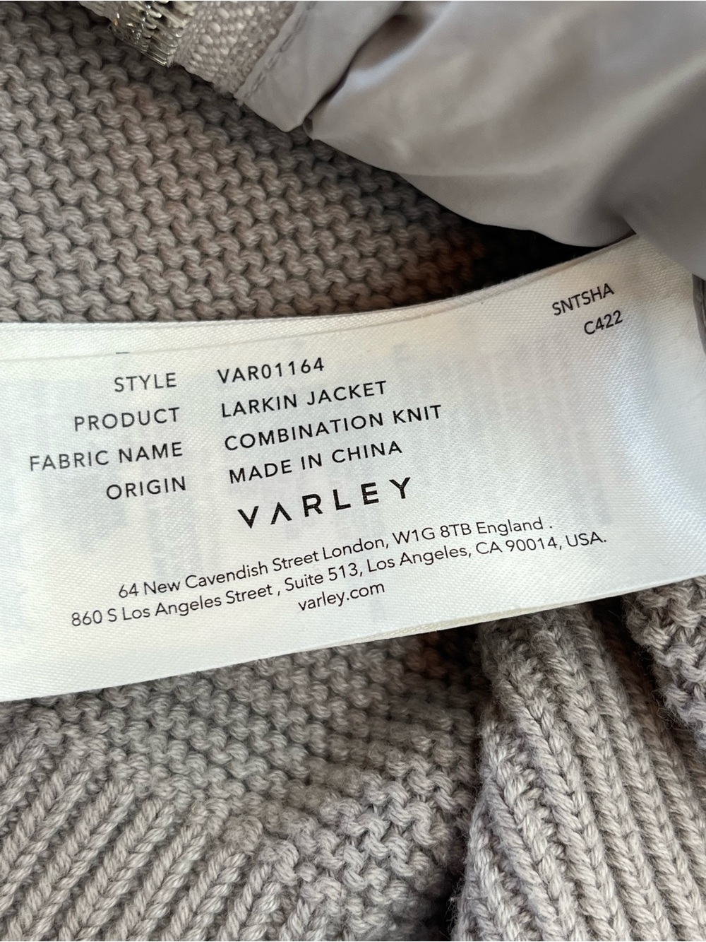 Varley Larkin Jacket Knit Nylon Womens Size Small Tan Full Zip Outdoor *FLAWED - Picture 3 of 15